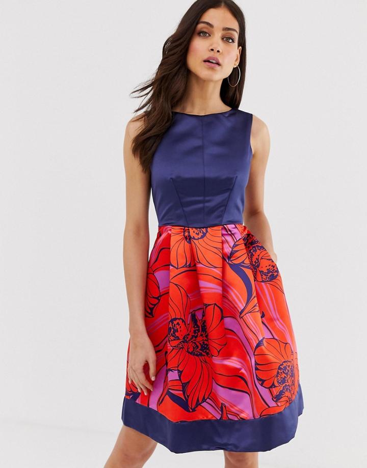 Closet Contrast Hem Dress - Navy