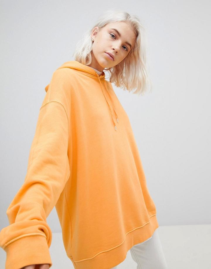 Weekday Shanti Oversized Hoodie With Back Logo - Orange