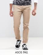 Asos Tall Straight Chinos In Stone - Stone