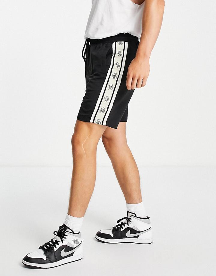 Siksilk Cali Taping Shorts In Black