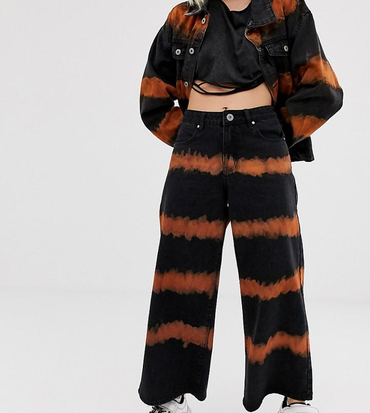 One Above Another High Waist Straight Leg Jeans In Tie Dye Denim Two-piece-multi