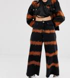 One Above Another High Waist Straight Leg Jeans In Tie Dye Denim Two-piece-multi