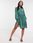 Y.a.s Mini Dress In Green Abstract Spot Print