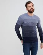 Boss Casual Faded Stripe Sweater In Blue - Blue