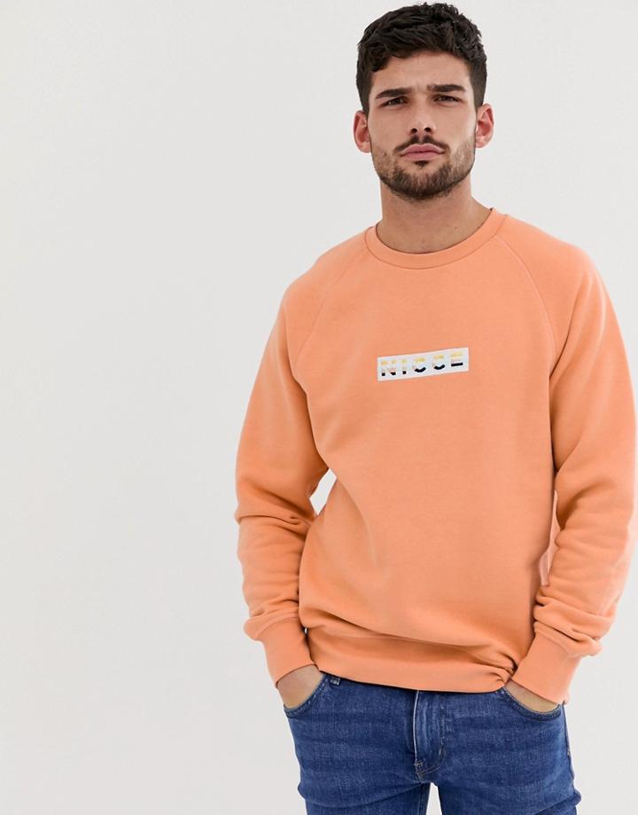 Nicce Sweatshirt With Ombre Logo In Orange - Orange