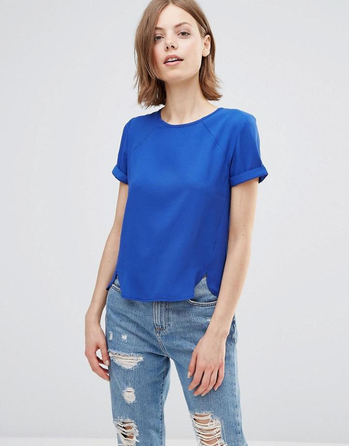 Poppy Lux Ronelle Tulip Hem Top - Cobalt Blue