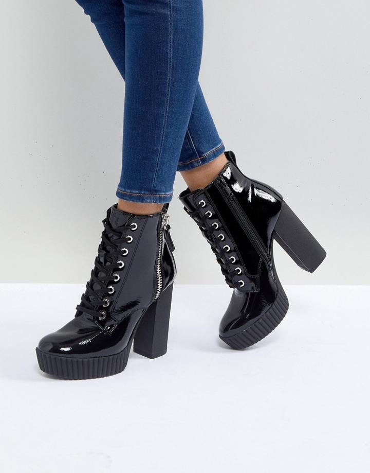 Aldo Geide Grunge Ankle Boot With Platform In Black - Black
