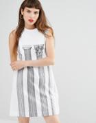 Love Moschino Column Print Jersey Dress - White