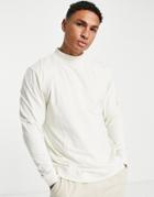 Asos Design Oversized Long Sleeve T-shirt With Roll Neck In Light Gray-neutral
