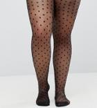 Asos Design Curve Medium Polka Dot Tights-black