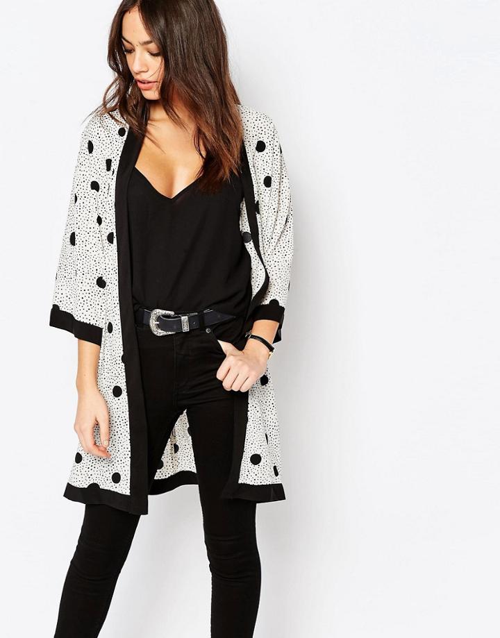 J.d.y Double Polka Dot Kimono - Multi
