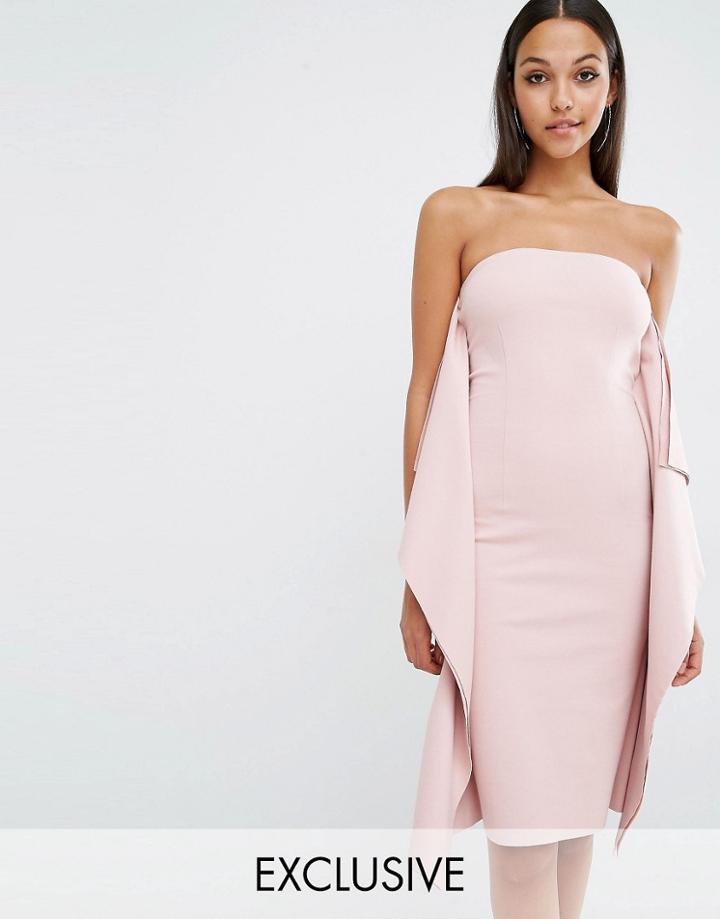 Aqaq Ultran Knee Length Dress - Pink