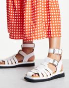 Topshop Pace Leather Gladiator Sandal In White