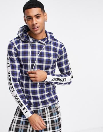 Le Breve Lounge Bay Hoodie In Blue Plaid - Part Of A Set-blues