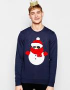 Jack & Jones Holidays Snowman Sweatshirt - Navy