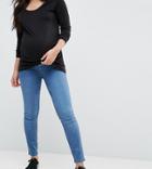 New Look Maternity Over The Bump Skinny Jegging In Blue