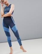 Asos 4505 Seamless Yoga Legging With Knitted Panel Detail - Multi