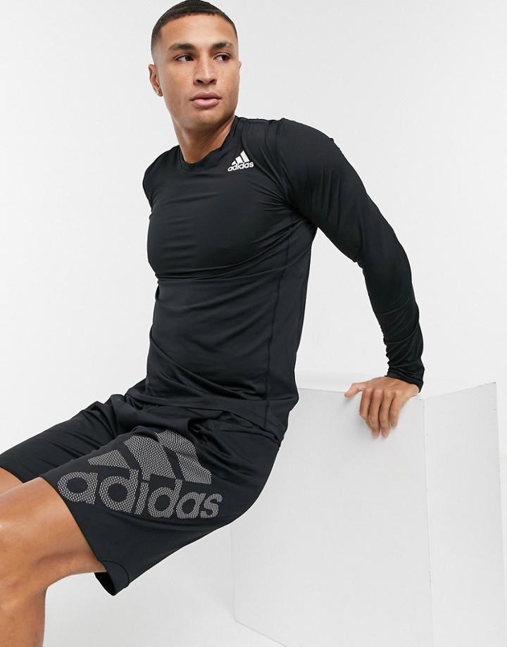Adidas Training Tech Fit Long Sleeve Top In Black
