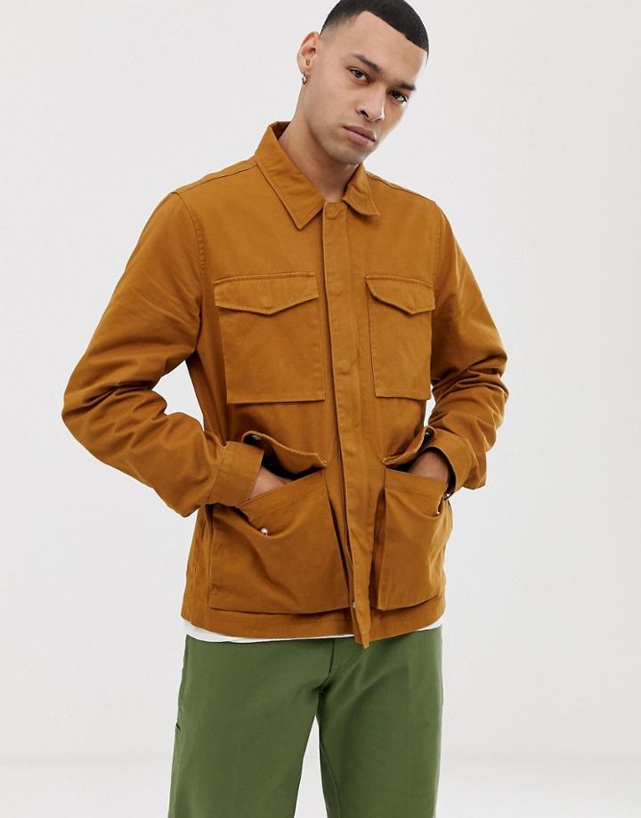 Asos Design Utility Jacket In Tobacco - Brown