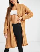 Brave Soul Rach Lounge Cardigan In Camel-neutral