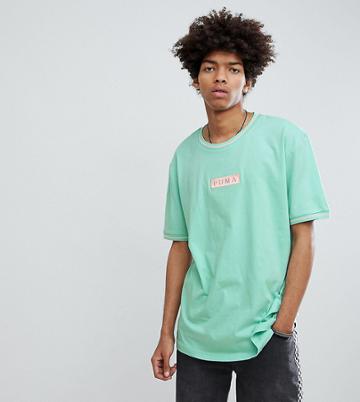 Puma Organic Cotton T-shirt With Box Logo In Green Exclusive To Asos - Green