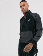 Nike Winter Half-zip Sweat With Nylon Panels In Black