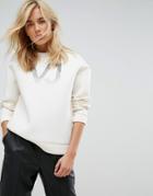 Versace Jeans Neoprene Vj Logo Sweatshirt - White