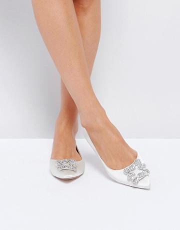 Dune Bridal Briella Embellished Flat Shoes - White