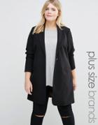 Junarose Longline Boyfriend Blazer - Black