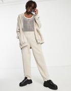 Asos Design Straight Leg Sweatpants In Washed Beige - Part Of A Set-neutral