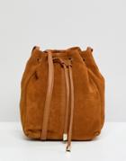 Asos Design Suede Mini Minimal Duffle Bag - Tan