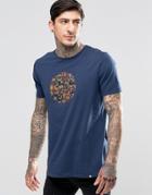 Pretty Green T-shirt Logo In Camo Print In Navy - Navy