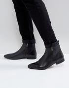 Kg By Kurt Geiger Double Zip Boots Black Leather - Black