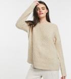 M Lounge Relaxed Sweater Set In Cable Knit-neutral