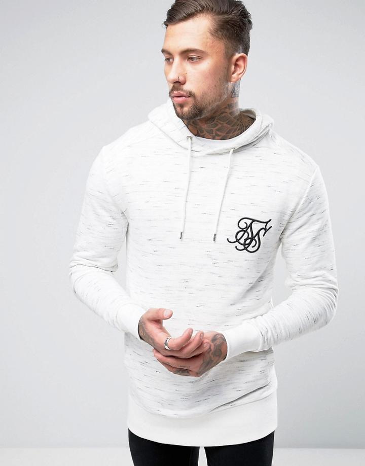 Siksilk Hoodie In White With Space Dye - White