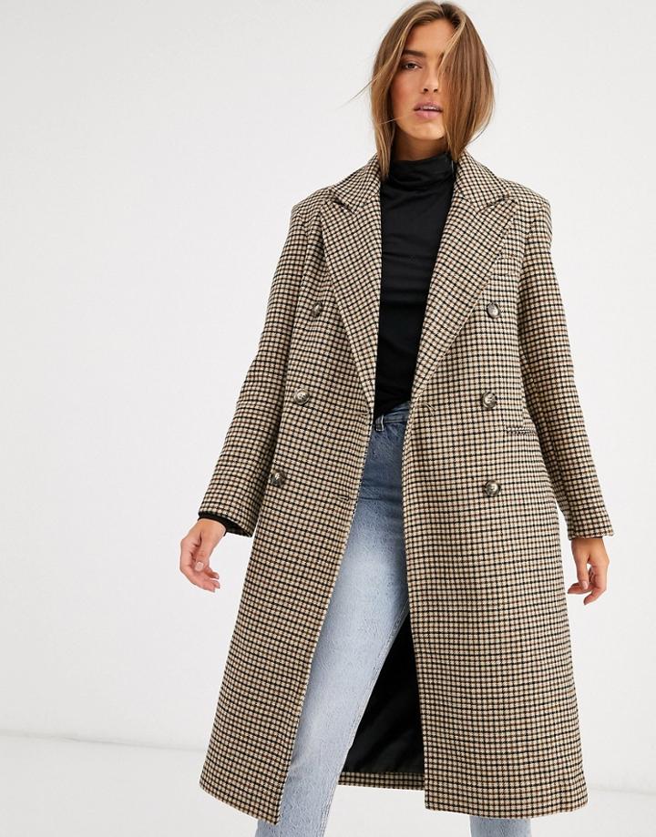 Asos Design Check Dad Coat
