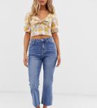Urban Bliss Cropped Kicked Flare Jeans-blue