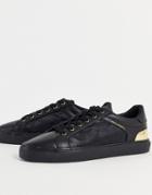 Asos Unrvlld Spply Sneakers In Black With Gold Details