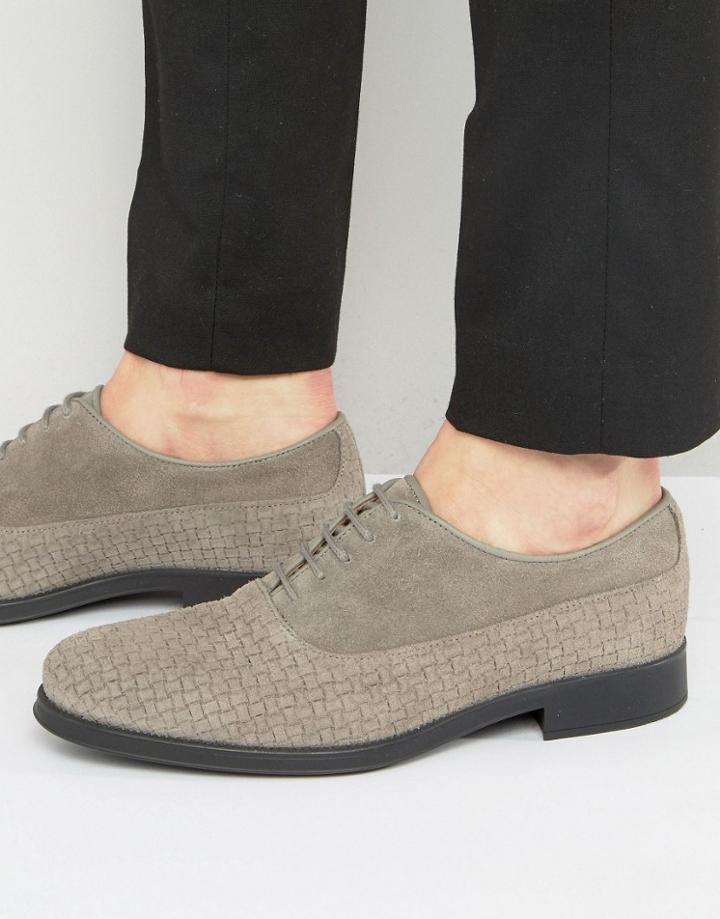 Selected Homme Oliver Woven Suede Shoes - Gray