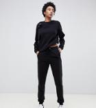 Asos Design Tall Ultimate Sweat And Jogger With Tie Tracksuit-black