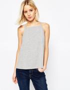 Asos Tank In Swing Shape With Square Neck - Gray Marl