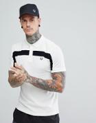 Fred Perry Textured Panel Polo In Off White - White
