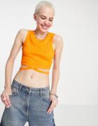 Noisy May Cut Out Tank Top In Orange
