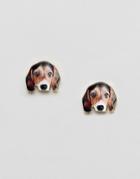 Monki Dog Stud Earrings - Multi