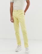 Asos Design Two-piece Slim Jeans In Yellow