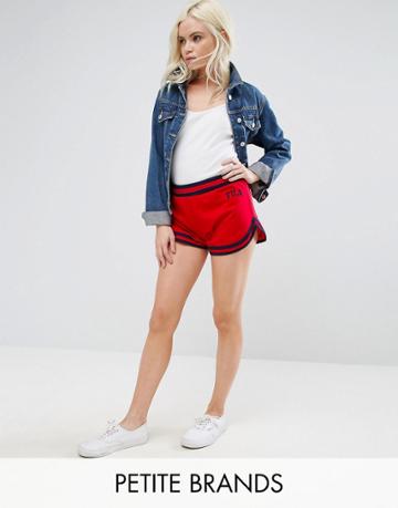 Fila Petite Racer Short With Stripe Detail - Red