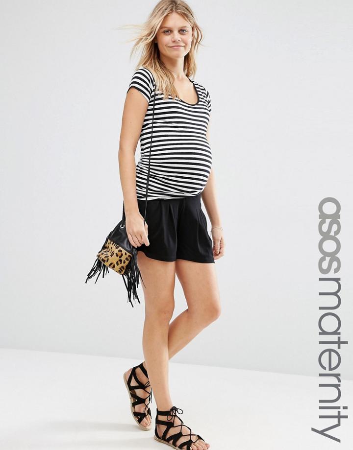 Asos Maternity Pleat Short - Black