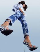 Asos Design Organic Cotton Blend 'slouchy' Mom Jean In Midwash With Paint Splatter-blues