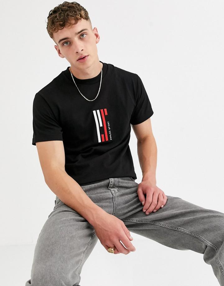 Parlez Sinclar Embroidered T-shirt In Black