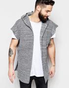 Asos Sleeveless Hooded Cardigan - Gray Twist